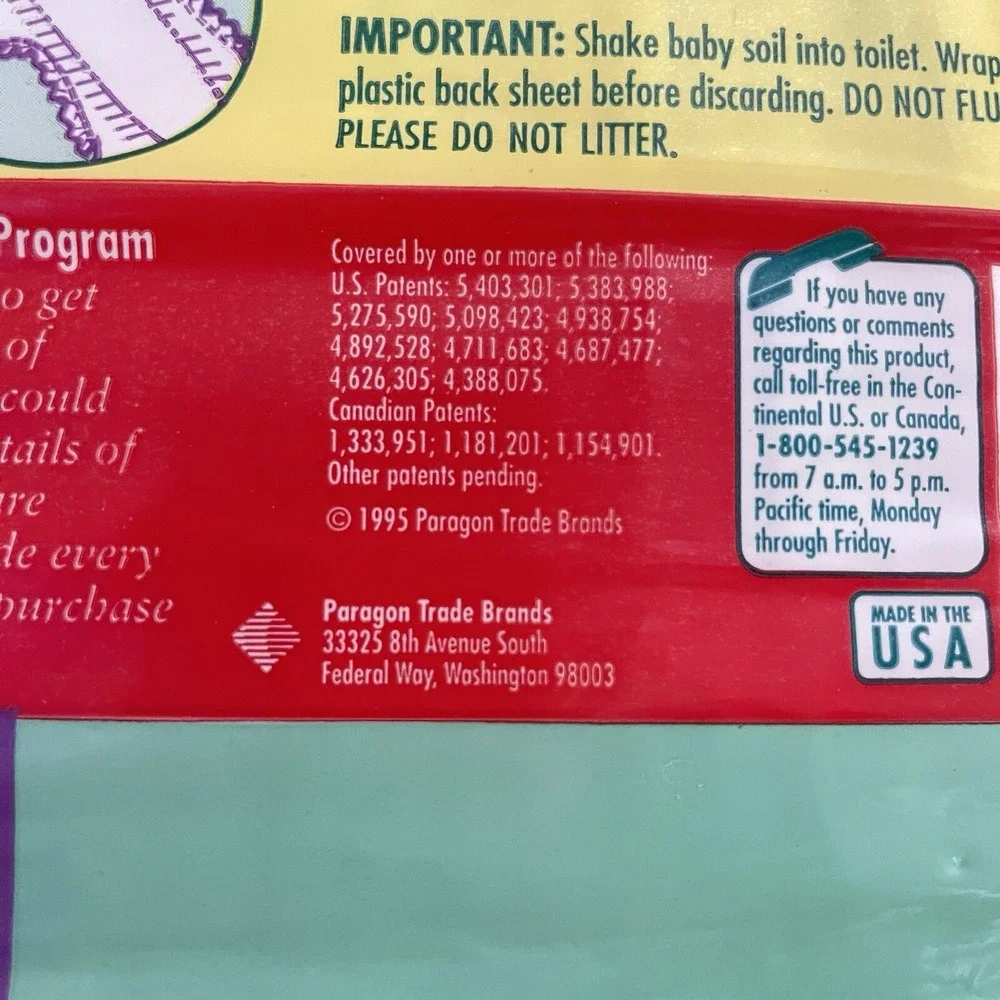 Wonderdry Vintage Bear Plastic Diapers Sz SMALL Diapers Pack Of 36 New Born 14lb